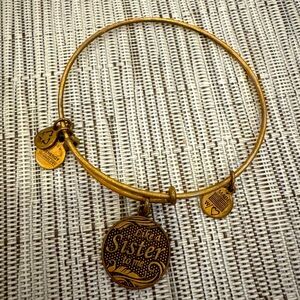 Alex and Ani 2014 Like a Sister Gold Charm Bangle Bracelet